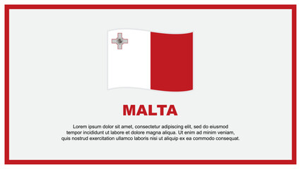 Malta Flag Abstract Background Design Template. Malta Independence Day Banner Social Media Vector Illustration. Malta Banner