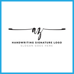 AZ initials Handwriting signature logo. A Hand drawn Calligraphy lettering Vector. AZ letter real estate, beauty, photography letter logo design.