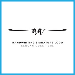 AA initials Handwriting signature logo. AA Hand drawn Calligraphy lettering Vector. AA letter real estate, beauty, photography letter logo design.