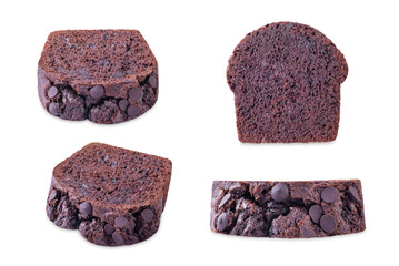 Chocolate cake on a white isolated background