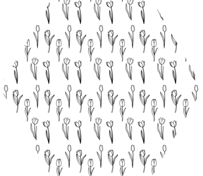 Polygon with tulips holiday decoration.