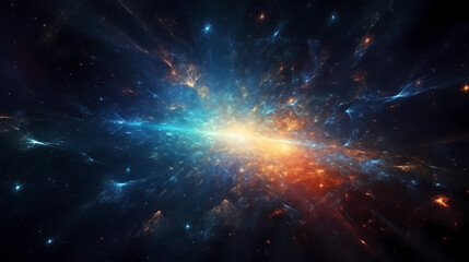 Fototapeta premium Energy lightning collision powerful illustration explosion background