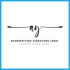 AY initials Handwriting signature logo. AY Hand drawn Calligraphy lettering Vector. AY letter real estate, beauty, photography letter logo design.