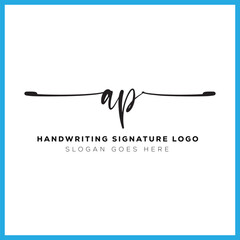 AP initials Handwriting signature logo. AP Hand drawn Calligraphy lettering Vector. AP letter real estate, beauty, photography letter logo design.