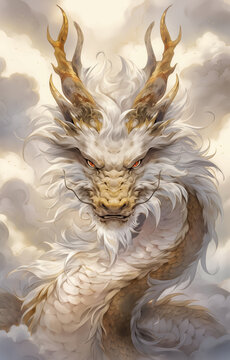 A dragon with a menacing look on its face