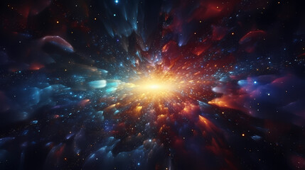Fototapeta premium Energy lightning collision powerful illustration explosion background