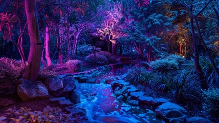 bioluminescent night in park