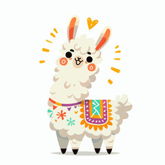 Fototapeta premium cute cartoon vector llama 