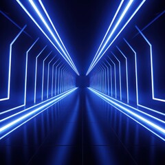 Navy Blue neon tunnel entrance path design seamless tunnel lighting neon linear strip