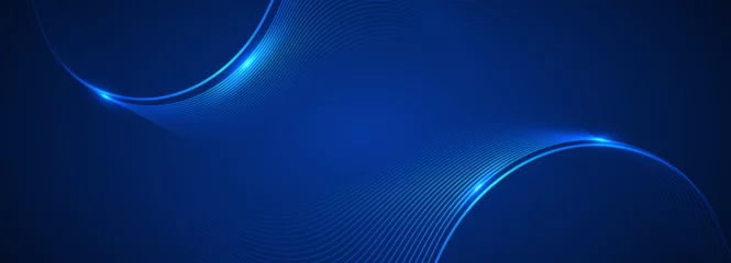 Poster Abstract blue modern background with smooth lines. Dynamic waves. vector illustration. © kanpisut