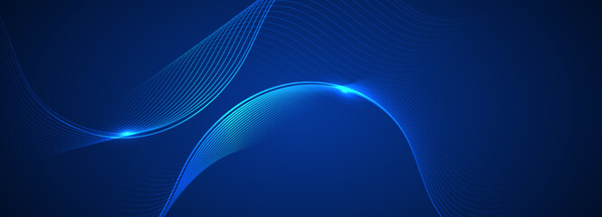 Abstract blue modern background with smooth lines. Dynamic waves. vector illustration.