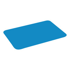 Abstract blue rectangle serving platter vector icon design.
