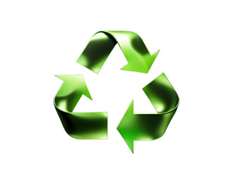 Obraz premium Recycling symbol isolated on a transparent background. 3d illustration. Green eco symbol.