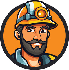 vector of cartoon builder with helmet