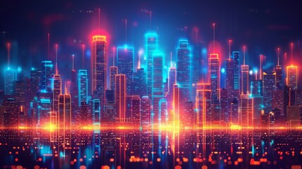 Naklejka premium Background materials for futuristic cities with a sense of technology
