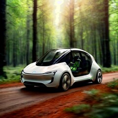 car in the forest
