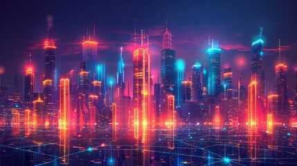Naklejka premium Background materials for futuristic cities with a sense of technology