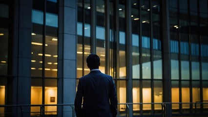 silhouette of person at office