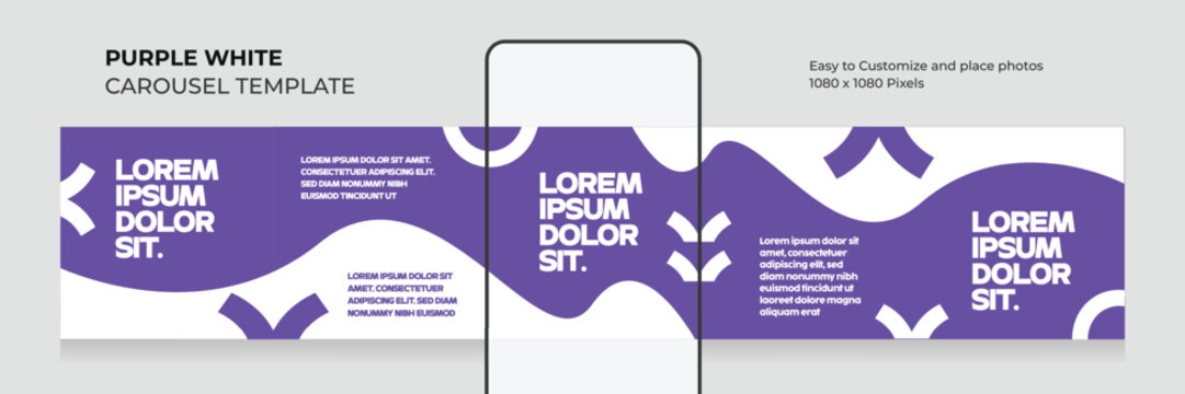 Abstract Instagram carousel template. Editable. Modern. Minimalist. Clean. Social media post. EPS vector illustration.