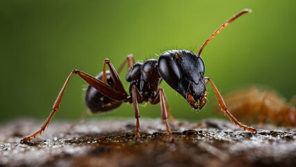 red ant on nature background
