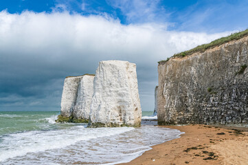 Chalk cliffs at Botany Bay beach at Broadstairs Kent England United Kingdom UK