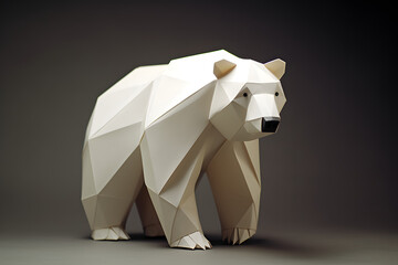 Paperstyle origami polar bear, origami polar bear, origami sculpture