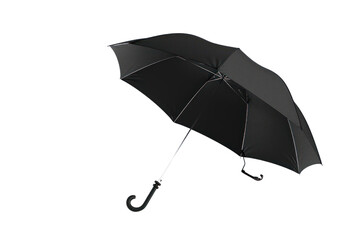 One black sun umbrella on a transparent background