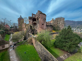 Fototapeta na wymiar View of castle in Heidelberg town, Germany. 