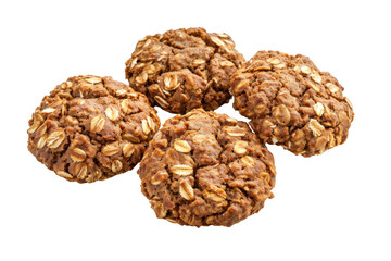 Obraz premium Oatmeal cookies isolated on white background first person view realistic daylight