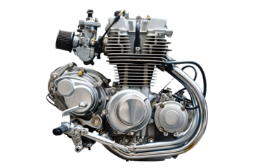 motorcycle engine on a transparent background
