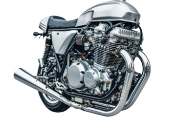 motorcycle engine on a transparent background