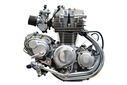 motorcycle engine on a transparent background