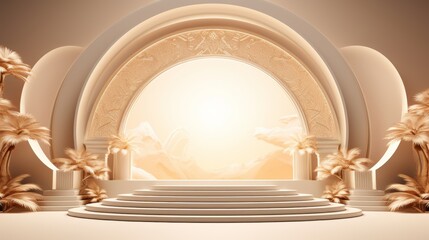 3D Luxury stage backdrop product presentation background