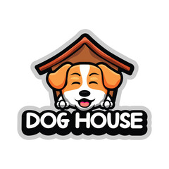 Creatives dog house pet care logo design