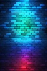 Neon lighting in a brick wall