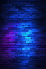 Neon lighting in a brick wall