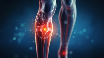 3D Render of a jogger's painful knee
