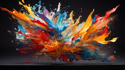 A burst of artistic ingenuity erupting from the strokes of a paintbrush 