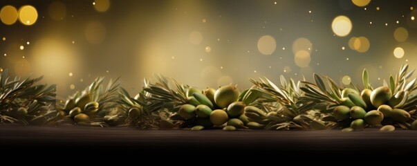 Olive christmas background with background dots