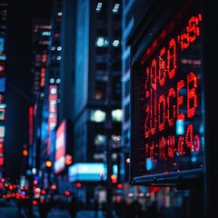  neon-lit stock exchange sign