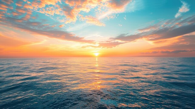 Inspirational sunrise over the ocean