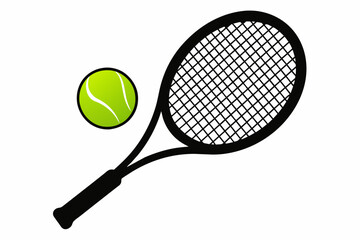 tennis racket and ball silhouette 