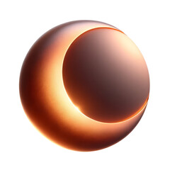 A large, orange, round object with a small, orange circle in the middle, isolate on white background.