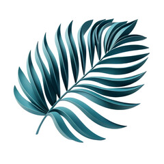 Fototapeta premium A leafy green leaf with a blue hue, Green leaf, Earth Day, the importance of loving nature., isolate on white background.