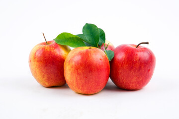 red apples on white background