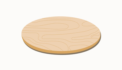 Board, wood texture. Wooden material. Background vector. Presentation podium. Stand for cosmetics, pedestal. Place for text.