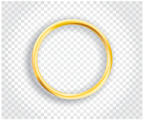 golden ring with transparent shadow, vector illustrationgolden ring - 760744219