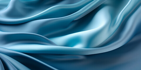 Fototapeta premium Shiny blue silk fabric background