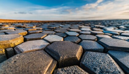 dark colored hexagonal stones wallpaper and background for presentations and slides