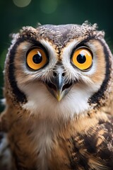 A wide-eyed owl with a surprised expression  AI generated illustration